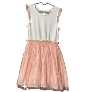 Isaac Mizrahi girls size 8 toile bunny layered frilly dress.
